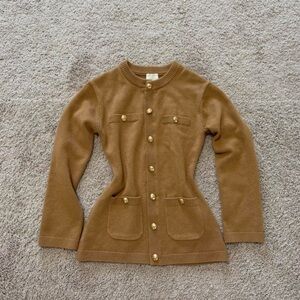 H&M Brown Knit Sweater with Gold Buttons